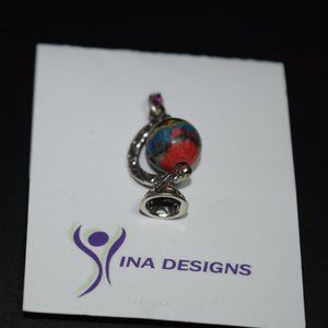 INA DESIGNS Sterling Silver 3D Articulated Globe Charm World Earth